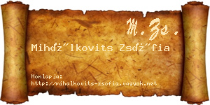 Mihálkovits Zsófia névjegykártya
