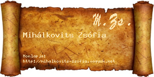Mihálkovits Zsófia névjegykártya